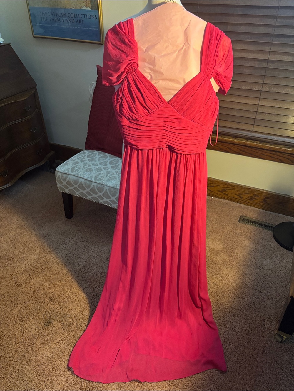 Max&Cleo Elegant Pink Empire-Waist Maxi Dress - Women